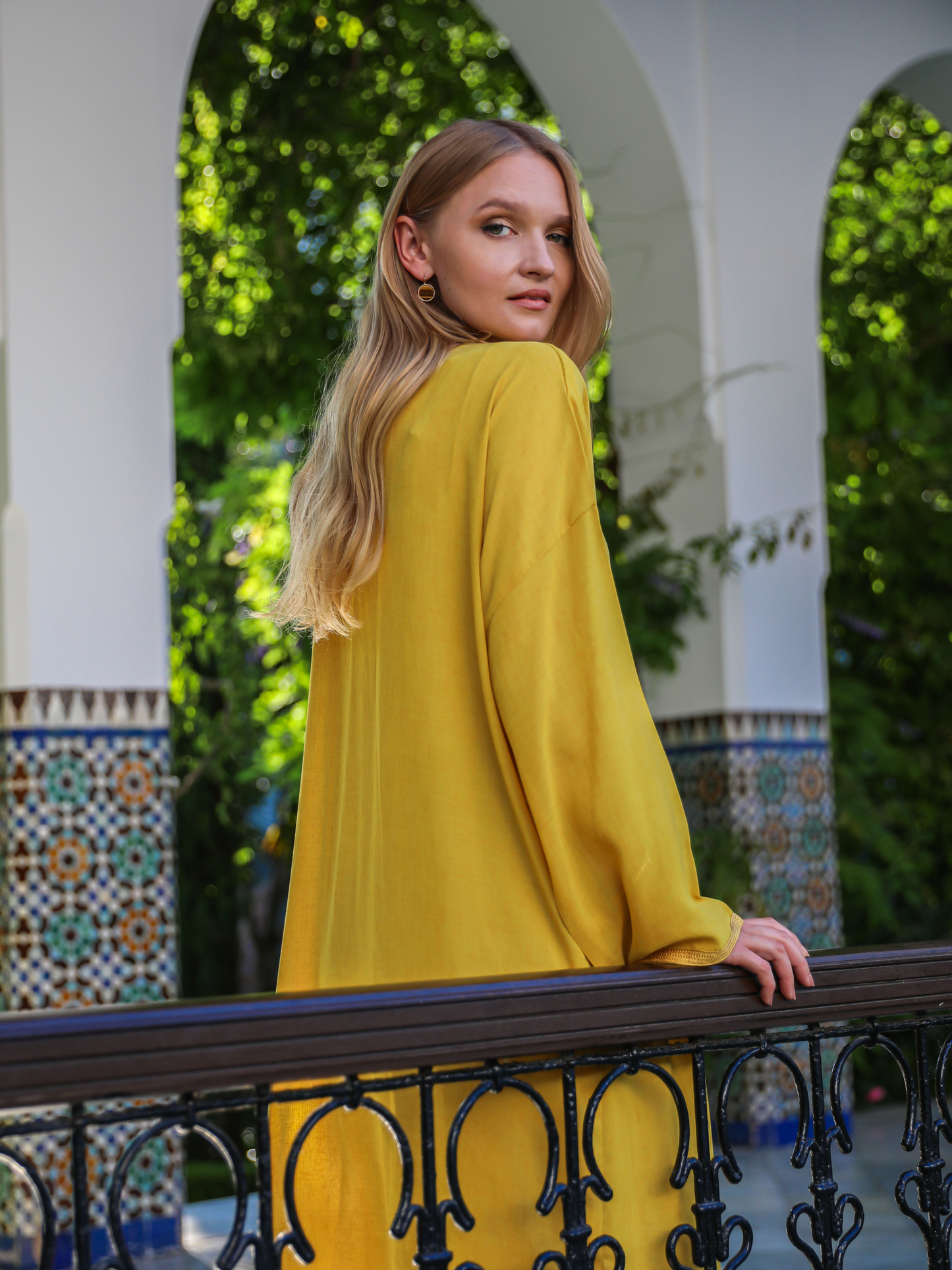 Caftan Nawal Kimono jaune pour femme