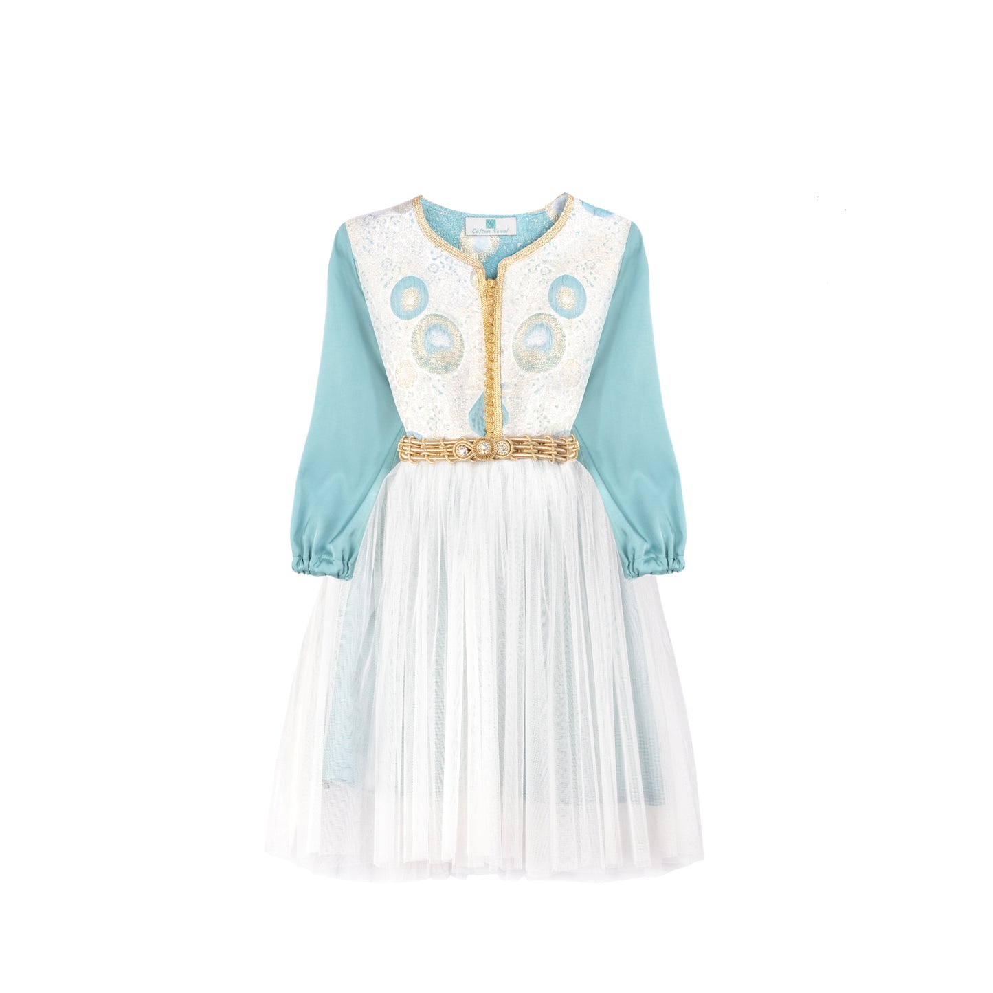 Caftan  Nawal- Bleu glacier pour fille