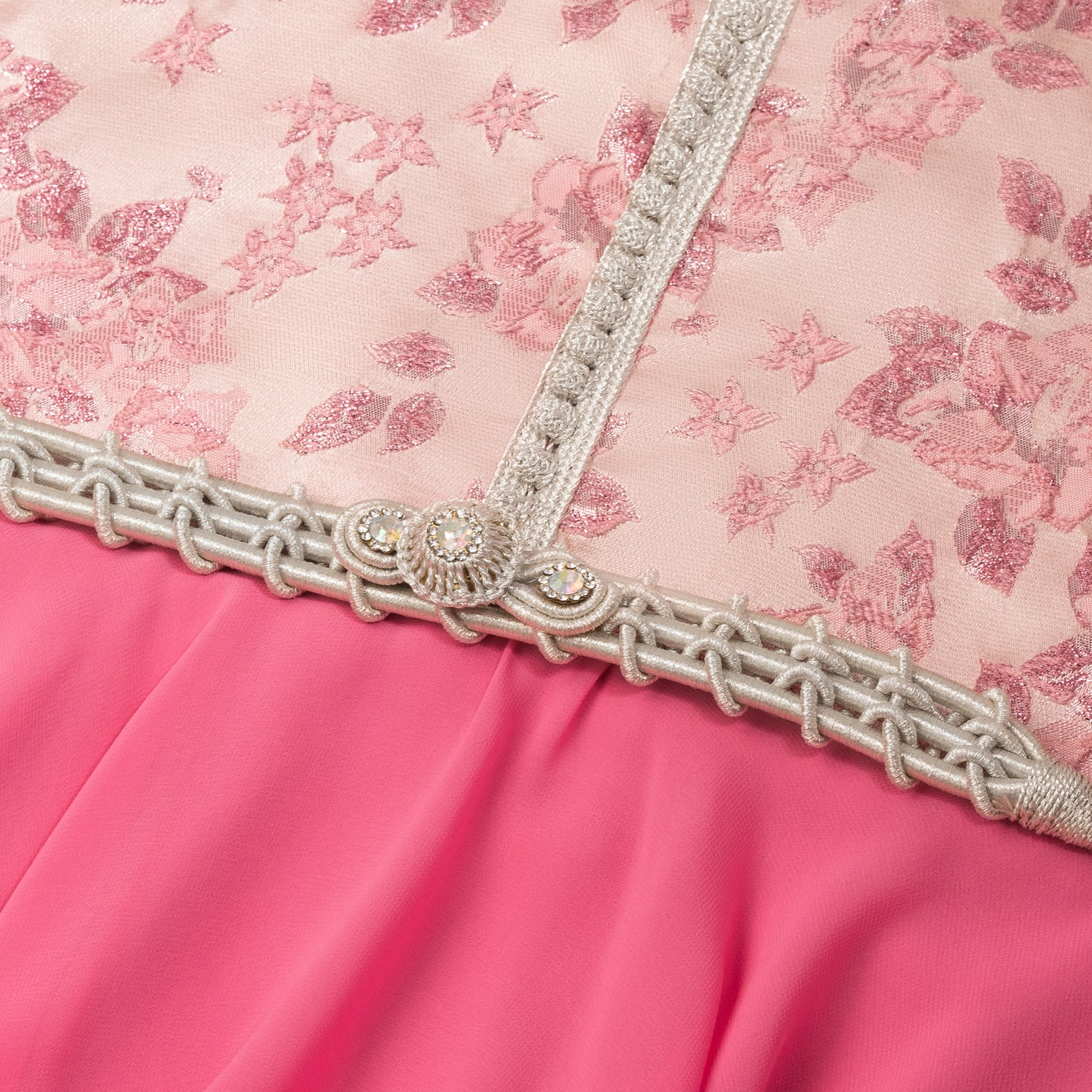 Caftan - Rose Fleuri pour fille