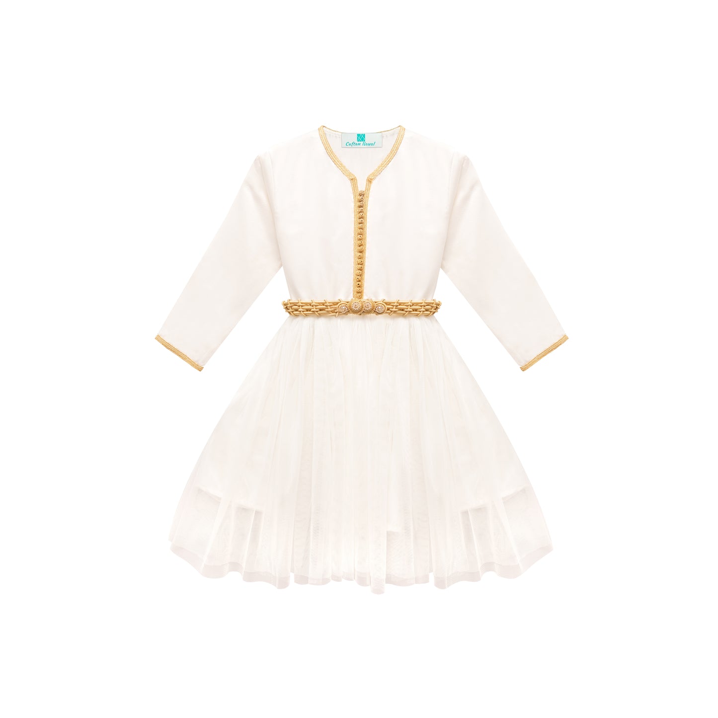 Caftan robe Blanc crème pour fille caftan nawal