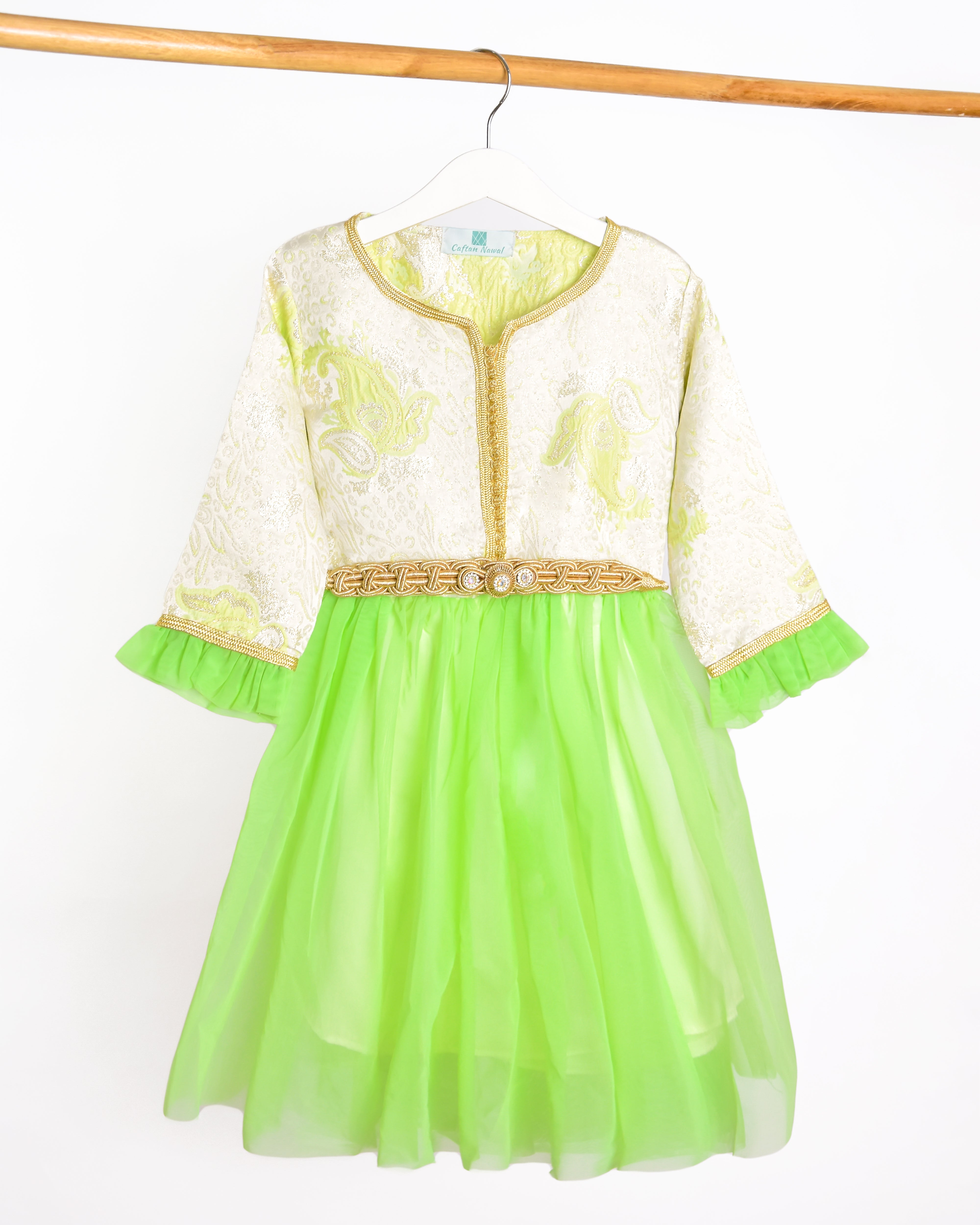 Caftan Vert lime pour fille Caftan Nawal